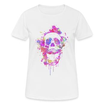 Cool & Trendy Abstract Skull - Women's Breathable T-Shirt - white - Front - AI Model Female 172 dark (172cm)