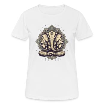 Éléphant de yoga - T-shirt respirant Femme - blanc - Devant - AI Model Female 172 dark (172cm)