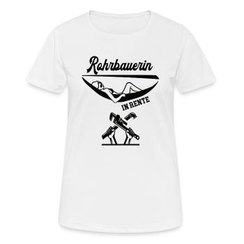 Rohrbauerin in Rente Rentenbeginn Rohrbau Frauen - Frauen T-Shirt atmungsaktiv - Weiß - Vorne - AI Model Female 172 dark (172cm)