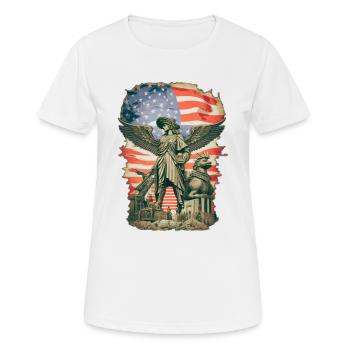 steampunk american flag - T-shirt respirant Femme - blanc - Devant - AI Model Female 172 dark (172cm)
