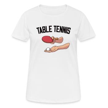 Serve Table tennis ball Table tennis player - Women's Breathable T-Shirt - white - Front - AI Model Female 172 dark (172cm)