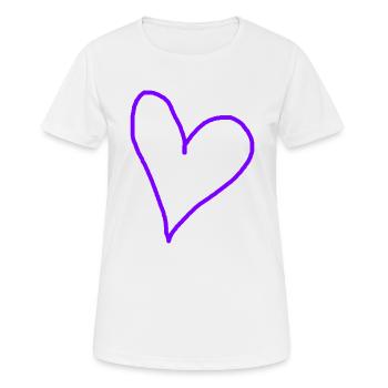 Coeur violet idée cadeau violet amour amoureux - T-shirt respirant Femme - blanc - Devant - AI Model Female 172 dark (172cm)