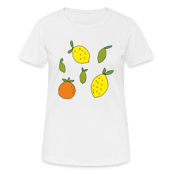 citrons, oranges, citrons verts - T-shirt respirant Femme - blanc - Devant - AI Model Female 172 dark (172cm)