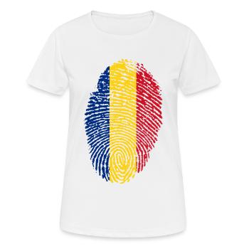 ROUMANIE EMPREINTE T-SHIRT - T-shirt respirant Femme - blanc - Devant - AI Model Female 172 dark (172cm)