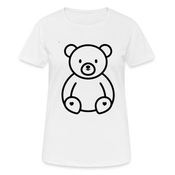 Ours en peluche - T-shirt respirant Femme - blanc - Devant - AI Model Female 172 dark (172cm)