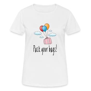Pack deine Koffer und ab in den Urlaub - T-shirt respirant Femme - blanc - Devant - AI Model Female 172 dark (172cm)
