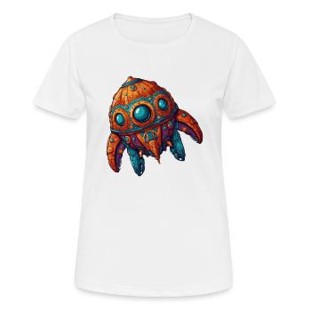 Colorful imaginative whimsical spaceship - Women's Breathable T-Shirt - white - Front - AI Model Female 172 dark (172cm)