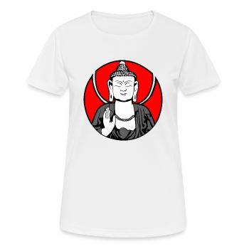 Gautama Buddha Logo - Frauen T-Shirt atmungsaktiv - Weiß - Vorne - AI Model Female 172 dark (172cm)