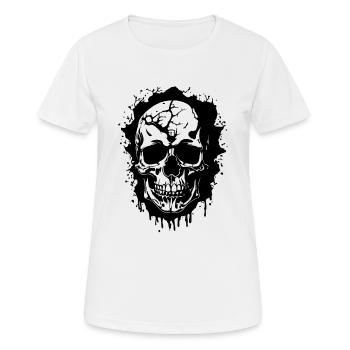 Crâne sombre avec des taches - T-shirt respirant Femme - blanc - Devant - AI Model Female 172 dark (172cm)