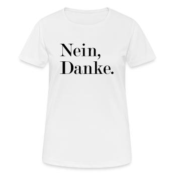 Nein, danke Statement Antwort - Frauen T-Shirt atmungsaktiv - Weiß - Vorne - AI Model Female 172 dark (172cm)