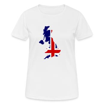 UK / United Kingdom - T-shirt respirant Femme - blanc - Devant - AI Model Female 172 dark (172cm)