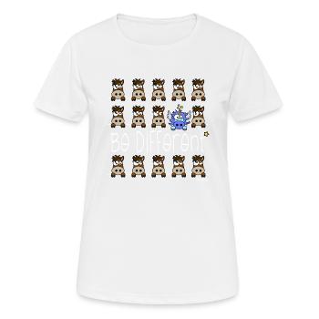 Licorne Bleu - Be Different, WT - T-shirt respirant Femme - blanc - Devant - AI Model Female 172 dark (172cm)