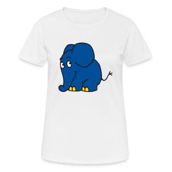 Der Elefant - stehend - Frauen T-Shirt atmungsaktiv - Weiß - Vorne - AI Model Female 172 dark (172cm)