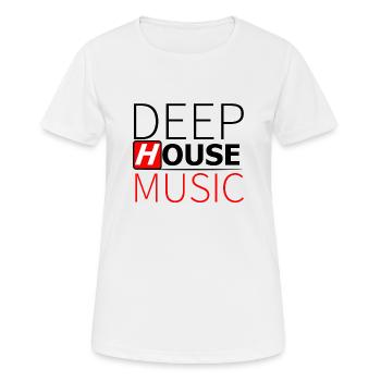 Deep House music - T-shirt respirant Femme - blanc - Devant - AI Model Female 172 dark (172cm)