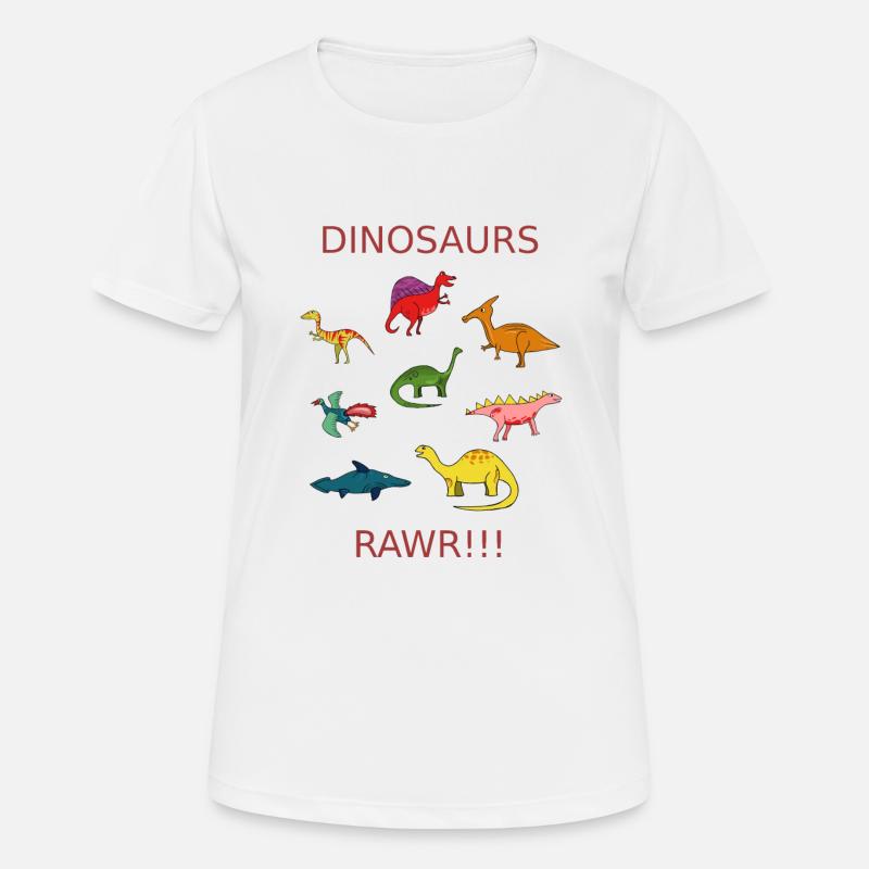 Dinosaur Pattern Rawr Dinosaur Dinosaurs - Women's Breathable T-Shirt - white