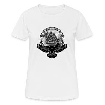 Raven Valknut Pleine Lune - T-shirt respirant Femme - blanc - Devant - AI Model Female 172 dark (172cm)