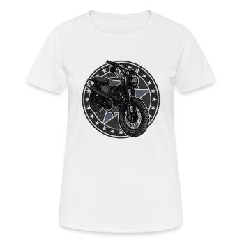 Schwalbe Scrambler // Illustration - Frauen T-Shirt atmungsaktiv - Weiß - Vorne - AI Model Female 172 dark (172cm)