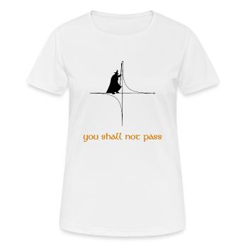Vous ne passerez pas - Math Physics Nerd Shirt - T-shirt respirant Femme - blanc - Devant - AI Model Female 172 dark (172cm)