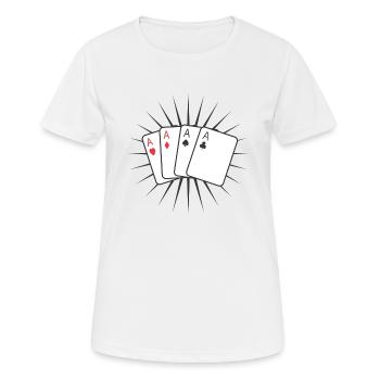 Poker - 4 aces Coat of Arms - T-shirt respirant Femme - blanc - Devant - AI Model Female 172 dark (172cm)