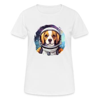 Hund als Astronaut - Frauen T-Shirt atmungsaktiv - Weiß - Vorne - AI Model Female 172 dark (172cm)