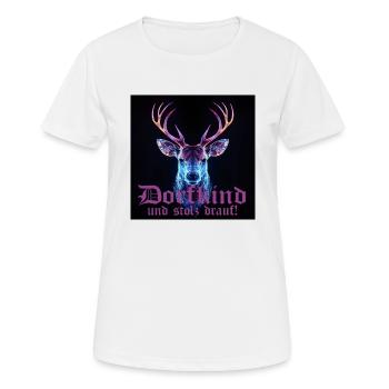 Cerf pour les fiers enfants du village Fête du village costume traditionnel - T-shirt respirant Femme - blanc - Devant - AI Model Female 172 dark (172cm)