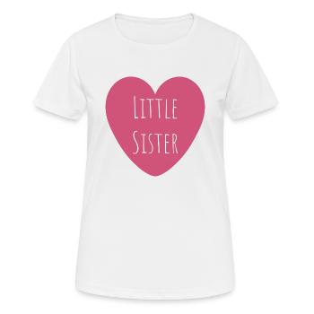 Petite Sœur | Coeur rose - T-shirt respirant Femme - blanc - Devant - AI Model Female 172 dark (172cm)