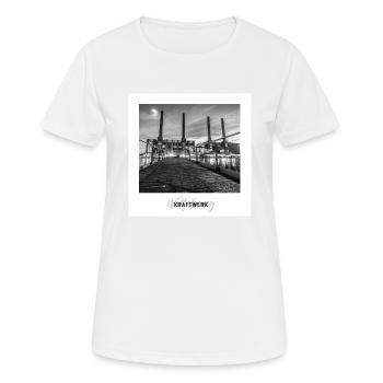 Wolfsburg Kraftwerk - Frauen T-Shirt atmungsaktiv - Weiß - Vorne - AI Model Female 172 dark (172cm)