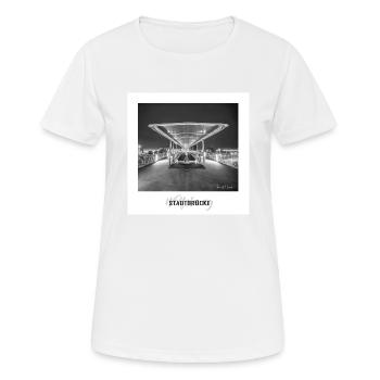 Stadtbrücke Wolfsburg - Frauen T-Shirt atmungsaktiv - Weiß - Vorne - AI Model Female 172 dark (172cm)