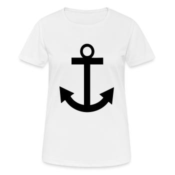 Anker - Frauen T-Shirt atmungsaktiv - Weiß - Vorne - AI Model Female 172 dark (172cm)