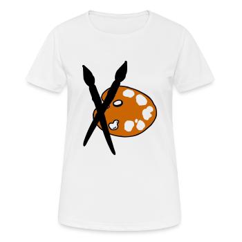 Artistes - peintres - Brosses - T-shirt respirant Femme - blanc - Devant - AI Model Female 172 dark (172cm)