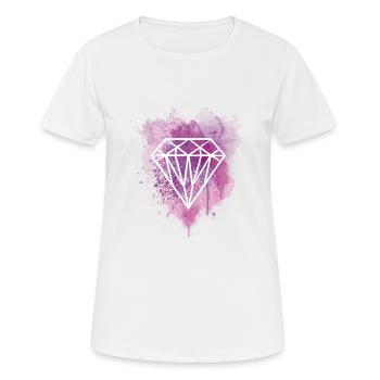 Watercolor Diamond - Frauen T-Shirt atmungsaktiv - Weiß - Vorne - AI Model Female 172 dark (172cm)