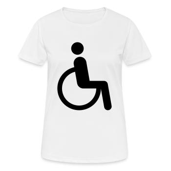 Rollstuhl - Frauen T-Shirt atmungsaktiv - Weiß - Vorne - AI Model Female 172 dark (172cm)