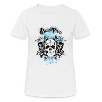 breizh pirate tete de mort crane skull marque - T-shirt respirant Femme - blanc - Devant - AI Model Female 172 dark (172cm)