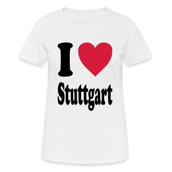 J'adore Stuttgart - T-shirt respirant Femme - blanc - Devant - AI Model Female 172 dark (172cm)