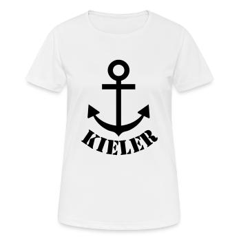 kieler - Frauen T-Shirt atmungsaktiv - Weiß - Vorne - AI Model Female 172 dark (172cm)