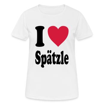 I love Spätzle (Alle Farben!) - Frauen T-Shirt atmungsaktiv - Weiß - Vorne - AI Model Female 172 dark (172cm)