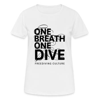 One Breath One Dive Freediving - Frauen T-Shirt atmungsaktiv - Weiß - Vorne - AI Model Female 172 dark (172cm)