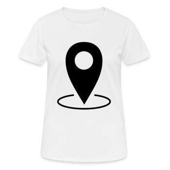 Standort Symbol gprs Geschenkidee Signal - Frauen T-Shirt atmungsaktiv - Weiß - Vorne - AI Model Female 172 dark (172cm)