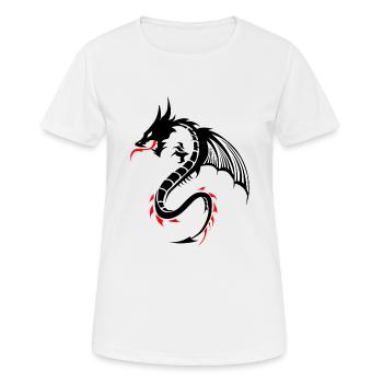 Drachen Tribal Tattoo Form 2204 uw - Frauen T-Shirt atmungsaktiv - Weiß - Vorne - AI Model Female 172 dark (172cm)