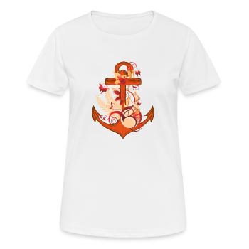 T-shirt d'ancre - T-shirt respirant Femme - blanc - Devant - AI Model Female 172 dark (172cm)
