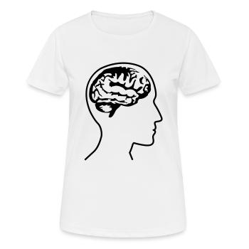 brain_head___f1 - T-shirt respirant Femme - blanc - Devant - AI Model Female 172 dark (172cm)