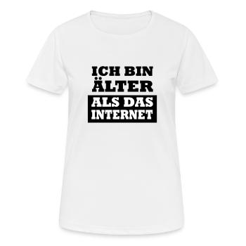 Ich bin Älter als das Internet - Frauen T-Shirt atmungsaktiv - Weiß - Vorne - AI Model Female 172 dark (172cm)