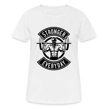 Stronger Than All - Frauen T-Shirt atmungsaktiv - Weiß - Vorne - AI Model Female 172 dark (172cm)