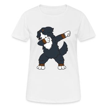 Dabbing Dab Bernese Mountain Dog Dog Dancing - Women's Breathable T-Shirt - white - Front - AI Model Female 172 dark (172cm)