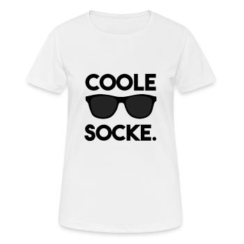 Coole Socke - Frauen T-Shirt atmungsaktiv - Weiß - Vorne - AI Model Female 172 dark (172cm)