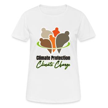 Climate Protection - Climate Change - Women's Breathable T-Shirt - white - Front - AI Model Female 172 dark (172cm)