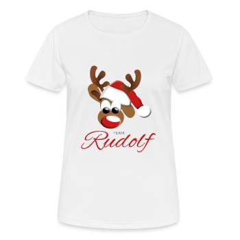 Équipe Rudolf - T-shirt respirant Femme - blanc - Devant - AI Model Female 172 dark (172cm)