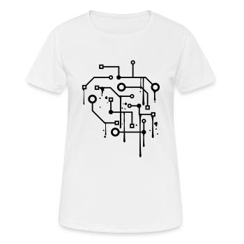 tropfen graffiti spray schaltkreis draht daten mic - Frauen T-Shirt atmungsaktiv - Weiß - Vorne - AI Model Female 172 dark (172cm)