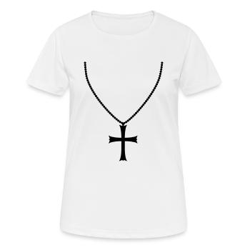 bijoux collier église symbole croix jésus christ - T-shirt respirant Femme - blanc - Devant - AI Model Female 172 dark (172cm)