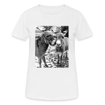 Deux ânes - T-shirt respirant Femme - blanc - Devant - AI Model Female 172 dark (172cm)